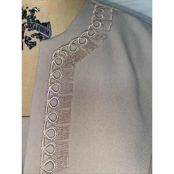 Elisabeth Williams 90s Taupe Women’s 2 Piece Skirt Suit Polyester Large - Picture 8 of 10